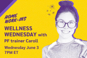 Image showing the copy Wednesday 7PM ET - Wellness Wednesday with trainer Caroll