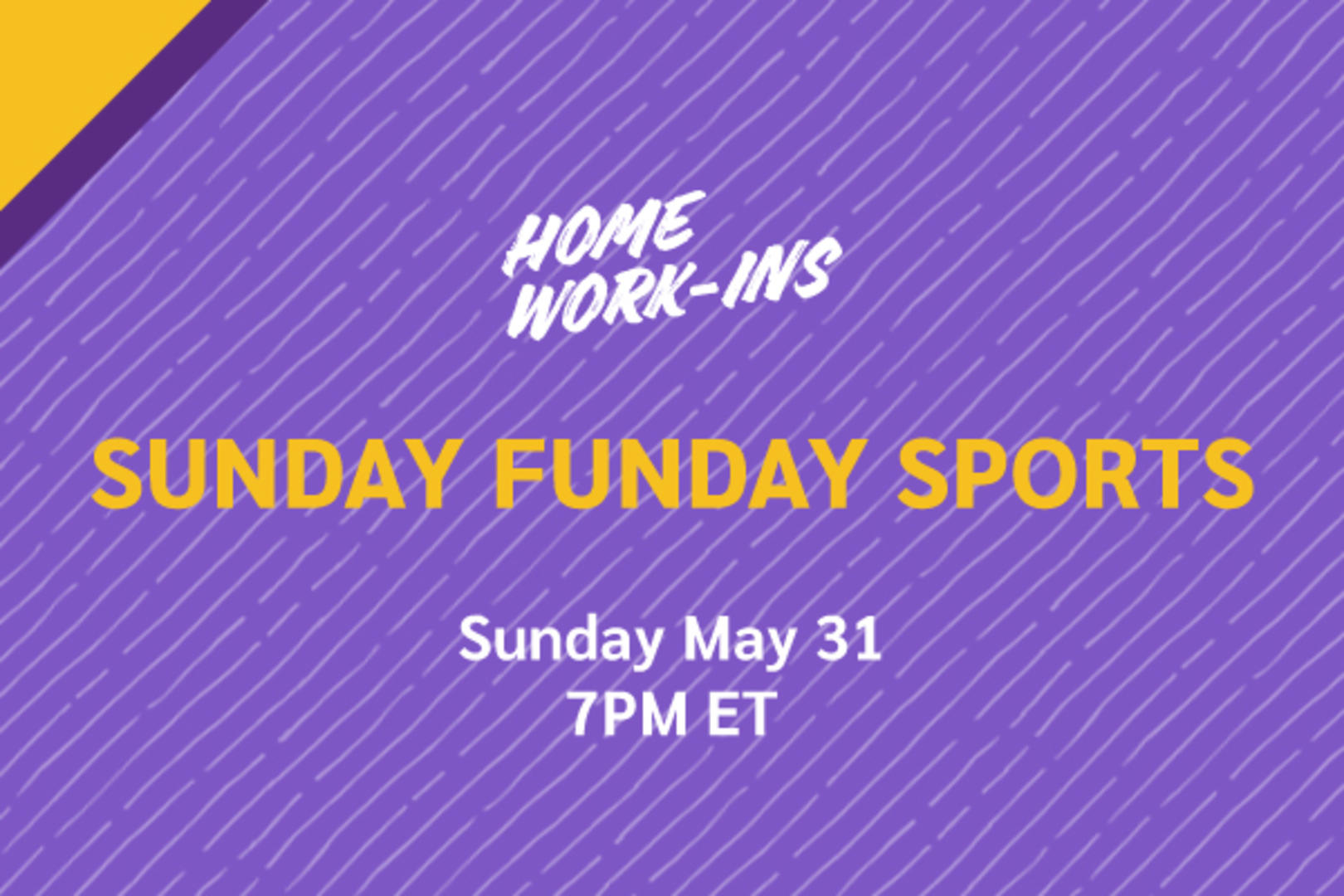 Image showing the copy Sunday Funday Sports on 5/31 at 7PM ET